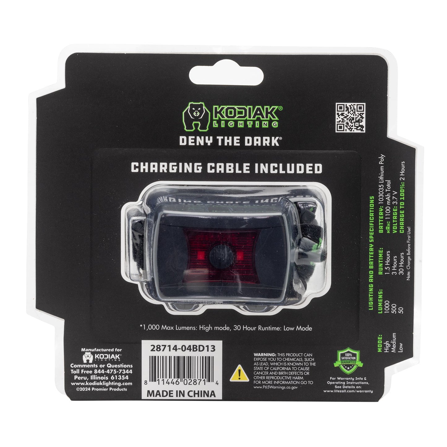 Kodiak® Konvoy® Rechargeable Motion Activated Wide Beam Headlamp
