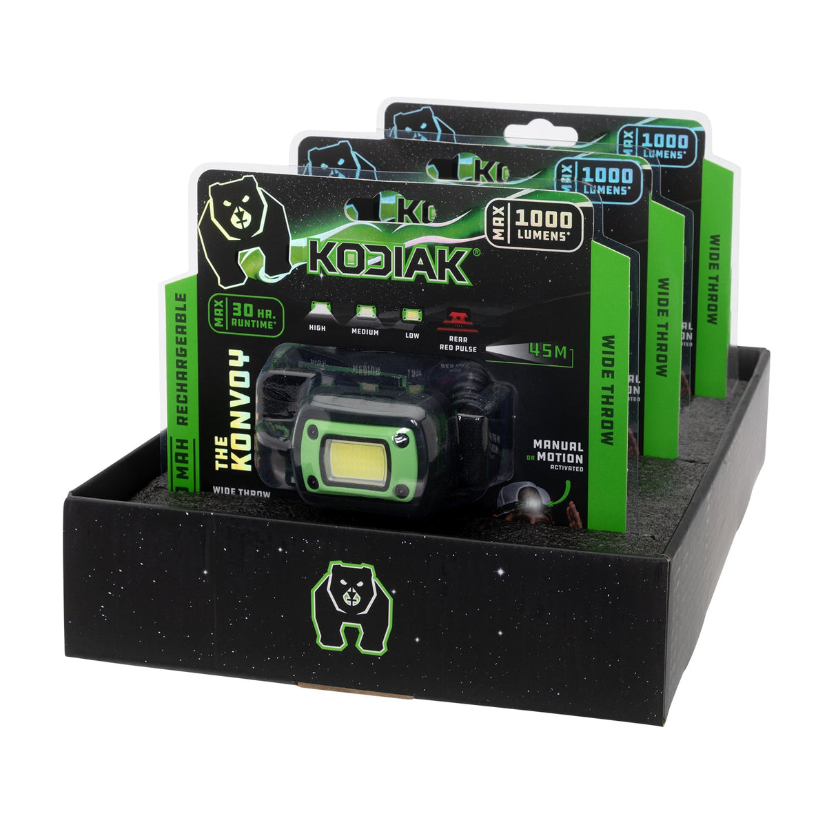 Kodiak® Konvoy® Rechargeable Motion Activated Wide Beam Headlamp