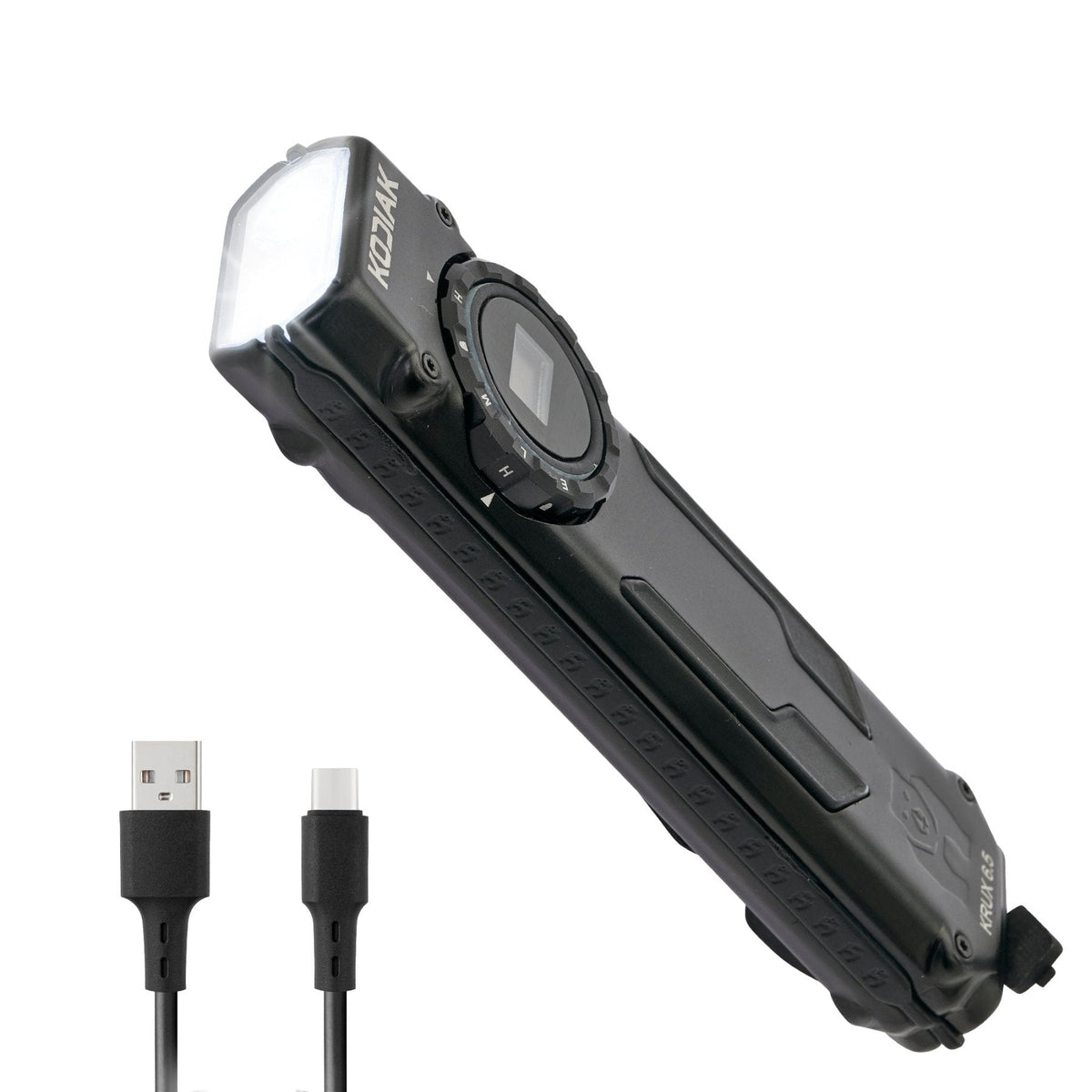Krux 6.0 6000 Lumen Rechargeable Dial Tactical EDC Light with OLED Screen